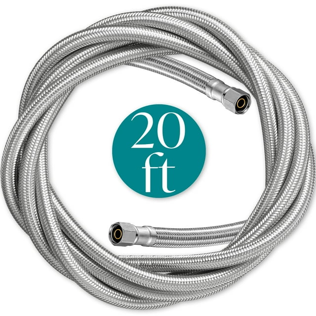 Línea de agua trenzada Ondion para refrigerador, 6 m, Pex con 1/4 unidades