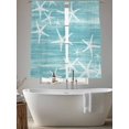 thumbnail image 5 of Sea Stars Sheer Curtains 63 Inch Long 2 Panels, Summer Beach Sea Stars Teal Texture Light Filtering Rod Pocket Curtains, Sheer Voile Drapes for Living Room Bedroom, 52"x63", 5 of 8