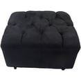 thumbnail image 1 of Fun Furnishings Tres Chic Microfiber Ottoman, Black, 1 of 2