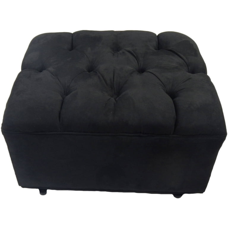 Black microfiber ottoman online