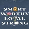 thumbnail image 3 of Disney Beauty & The Beast - Smart Worthy Loyal Strong - Juniors Fitted Graphic T-Shirt, 3 of 5