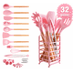 thumbnail image 1 of Juego de utensilios de cocina de silicona Hecef 32 piezas resistente al calor 446 °F sin BPA, 1 of 10