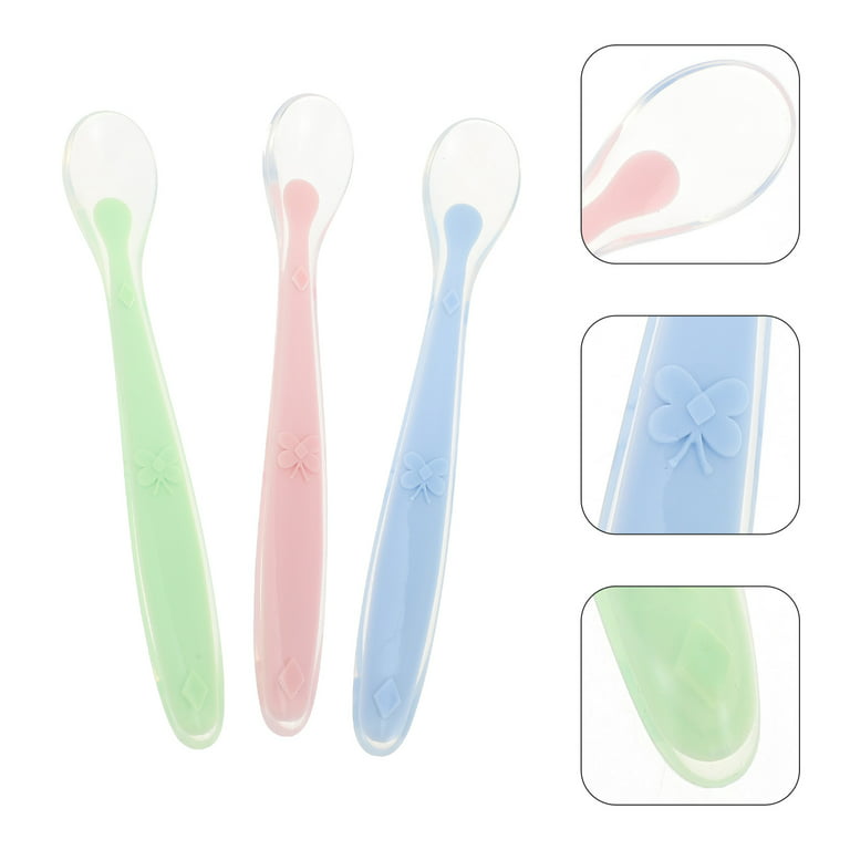 Baby Products Online - Baby silicone spoon Soft silicone spoon Baby spoon  Water feeding Table feeding Complementary spoon for babies - Kideno