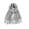 thumbnail image 1 of Bufanda para mujer, chal de señora con tacto de cachemira, bufanda de cachemira de imitación de moda, chal de pashmina para bodas, eventos nocturnos Gris claro, 1 of 8