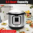 thumbnail image 4 of 5.5 Quart Electric Pressure Cooker, 16-in-1 Multi-Functional Slow Cooker, Rice Cooker, Saute Pan, Soup Pot, Egg Cooker, Warmer, Preset Cooking, Stainless Steel, 4 of 9