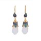 thumbnail image 1 of Pendientes retro de estilo chino Brillar con flores de magnolia y jade sintético, 1 of 5