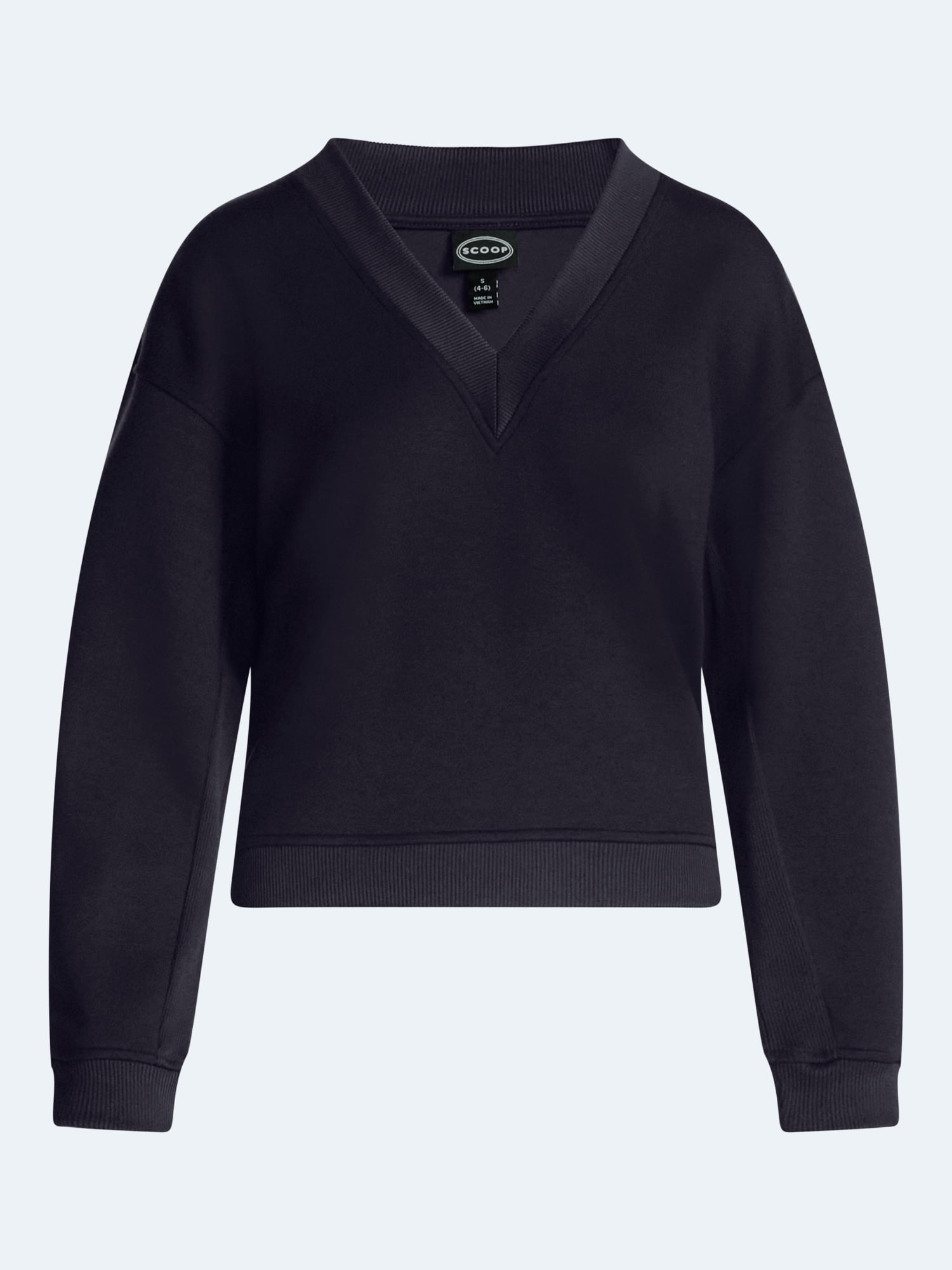 Scoop Women's and Women's Plus V-Neck Sweatshirt, Sizes XS-4X