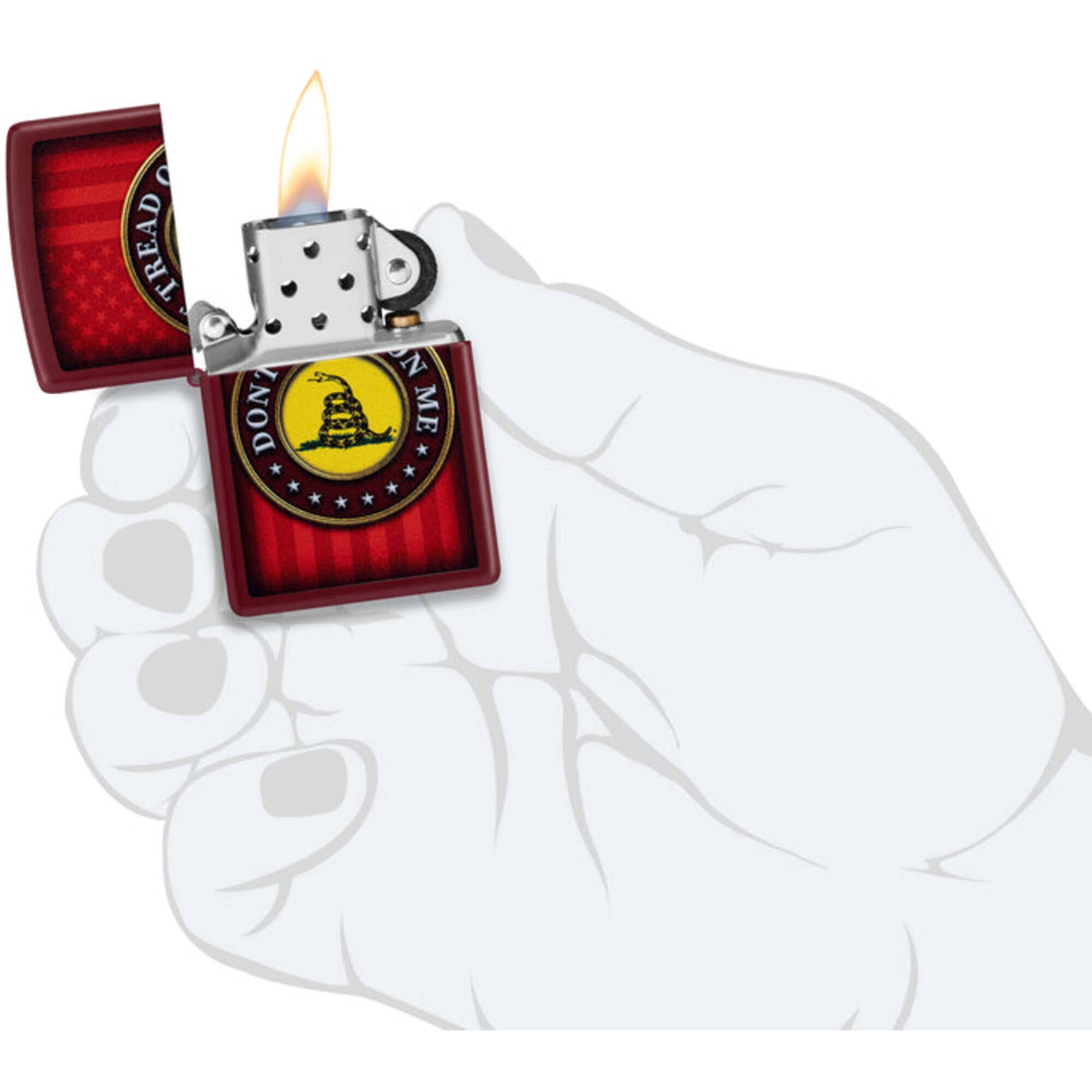 Zippo 46419 Dont Tread on Me Merlot Metal Windproof Pocket Lighter