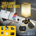 thumbnail image 2 of Bedside Lamp with USB Ports - Touch Control Table Lamp for Bedroom with USB C+A Charging Ports & AC Outlets, 3 Way Dimmable Nightstand Light for Living Room (LED Bulb Included）, 2 of 9
