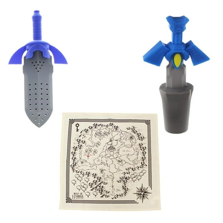 

Legend Of Zeld Map Of Hyrule Gift Set: Tea Towels Cork Stopper & Tea Infuser