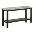 thumbnail image 1 of Benzara BM241298 Sofa Table with Textured Marble Top & 1 Slatted Shelf, Brown, 1 of 1
