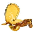 thumbnail image 1 of Tortoise Figurine Electroplated Turtle Jewelry Trinket Storage Box Ornament with Rhinestones, 1 of 14