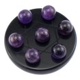 thumbnail image 2 of 1 juego de piedras semipreciosas naturales de cristal de de transparente púrpura Sunnimix 7 piedras de bola de obsidiana de base, 2 of 8