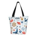 thumbnail image 2 of Kdxio Watercolor Nautical Women Reusable Grocery Bags Foldable Ripstop,Reusable Shopping Bags for Shopping,Gym,Gift, 2 of 7