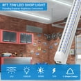 thumbnail image 4 of CNSUNWAY 8ft T8 LED Shop Light Fixture Linkable, 72w 6000K 9360lm, V Shape 4-Pack, 4 of 9