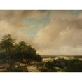 thumbnail image 3 of Andreas Schelfhout 24x19 Black Modern Framed Museum Art Print Titled - Landscape with a Herd at the Forest Edge (1834), 3 of 5