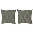 thumbnail image 1 of Ambesonne Moroccan Throw Pillow Cover 2 Pack, Repeating Floral Geometric, 20", Eggshell Charcoal Grey, 1 of 2