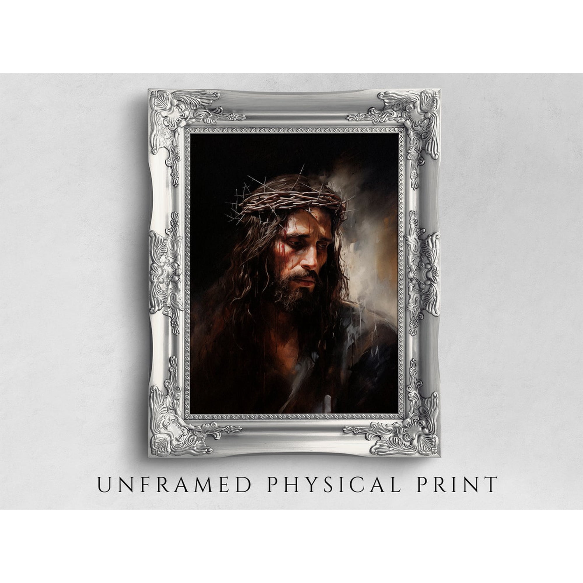 Jesus Crown Of Thorns Poster Christian Faith Wall Art Home Decor Unframed Paper Print