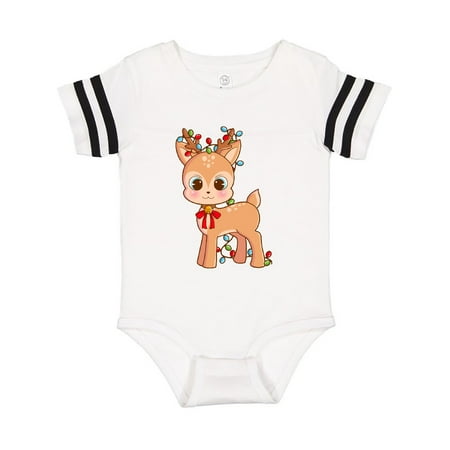 

Inktastic Cute Christmas Reindeer with Christmas Lights Gift Baby Boy or Baby Girl Bodysuit