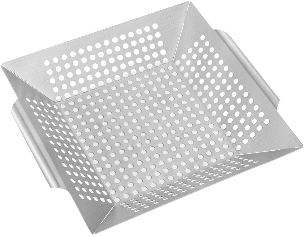Download Stainless Steel Grilling Basket Heavy Duty Grill Topper Barbecue Pan - Walmart.com - Walmart.com