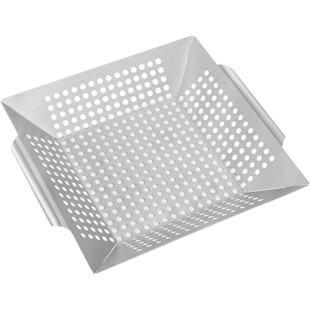 Stainless Steel Grilling Basket Heavy Duty Grill Topper Barbecue Pan