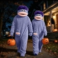 thumbnail image 6 of Silly Big Mouth Monster Onesie, Funny Big Mouth Monster Onesie Pajamas, Soft Plush Loungewear, with Comb, Dark Purple M, 6 of 6
