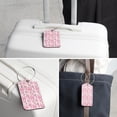 thumbnail image 6 of Square PU Leather 2 Pack Travel Tag - Bag Tag - Suitcase Tag with Privacy Cover and Stainless Steel Ring - Suitable for Travel, Backpack, and Handbag Cute Baby Rabbit, 6 of 7