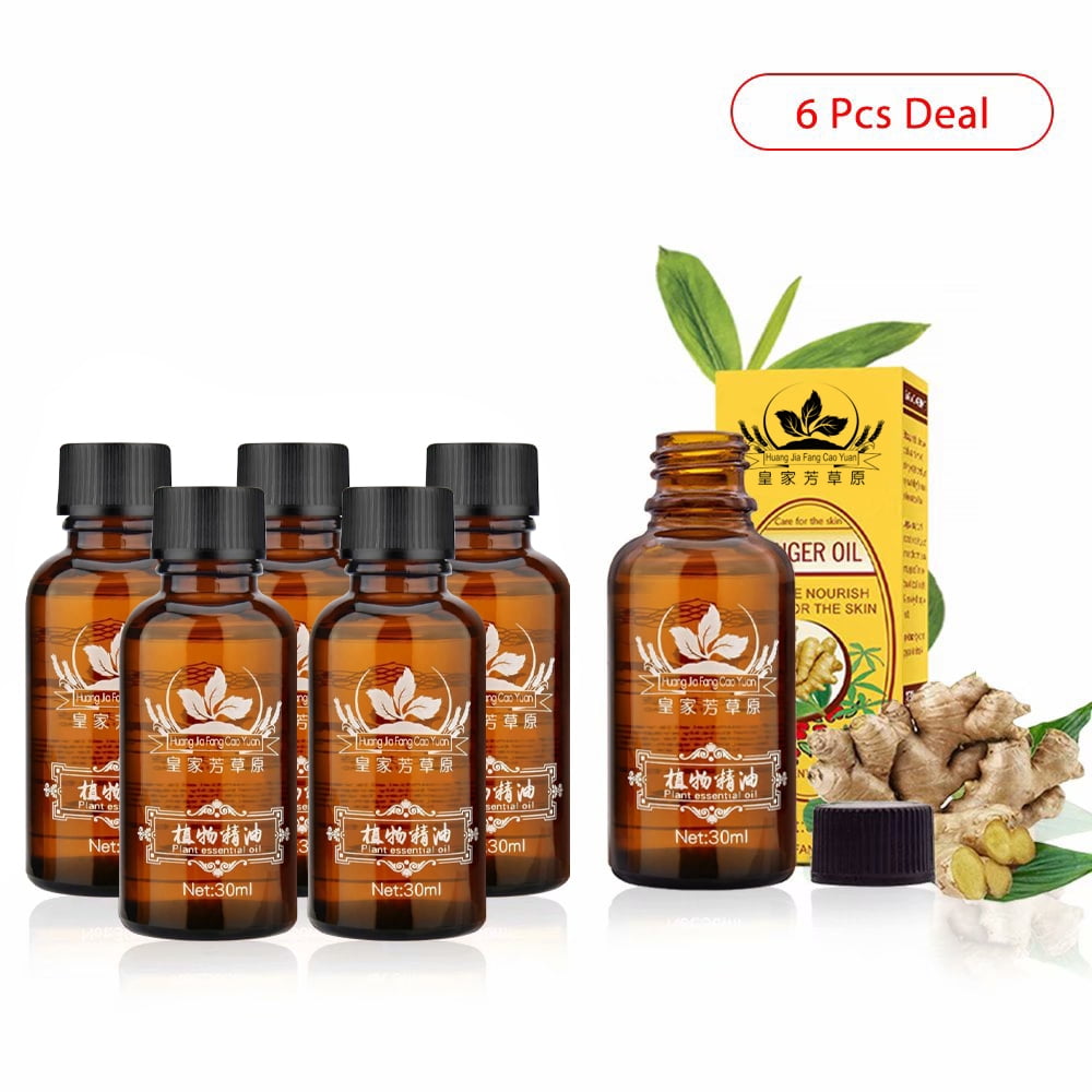 Cosprof 6-Bottle Ginger Essential Oil (100% Pure & Natural)-Therapeutic Grade Perfect for Aromatherapy, Relaxation, Skin Therapy & More, Christmas Gifts for Woman Man