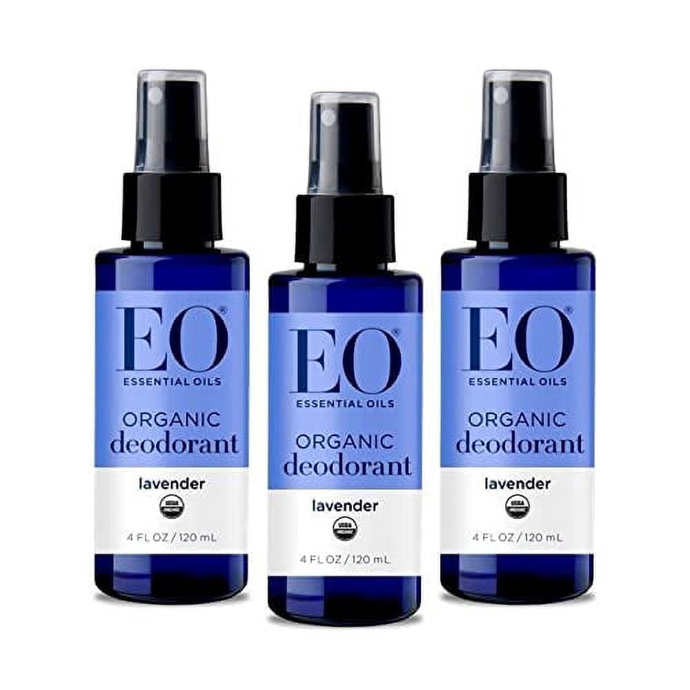 EO Organic Deodorant Spray, 4 Ounce (Pack of 3), French Lavender, Organic Plant-Based, Botanical Extracts