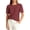 Brown Red, variant on Women's Puff Short Sleeve Eyelet Shirts Summer Lace Blouses Dressy Casual Work Tops Spring Teacher Clothes