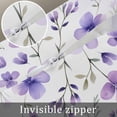 thumbnail image 6 of Purple Flowers Throw Pillow Cover Case, Couch Sofa Bed Pillowcase, Soft Decorative Lumbar Pillow Protector, Spring Botanical Plants Floral Leaves 12x20Inch Reversible Pillow Shams with Zipper, 6 of 6