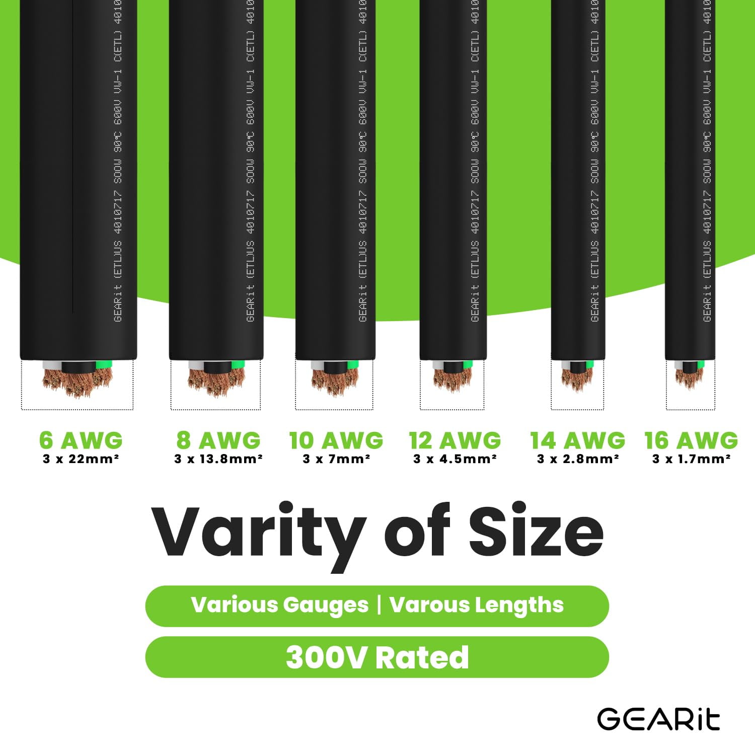 GearIT 16/3 16 AWG Portable Power Cable (50 Feet - 3 Conductor) SJOOW 300V 16 Gauge Electric Wire for Motor Leads, Portable lights, Battery Chargers, Stage Lights and Machinery -50ft Electrical Cord