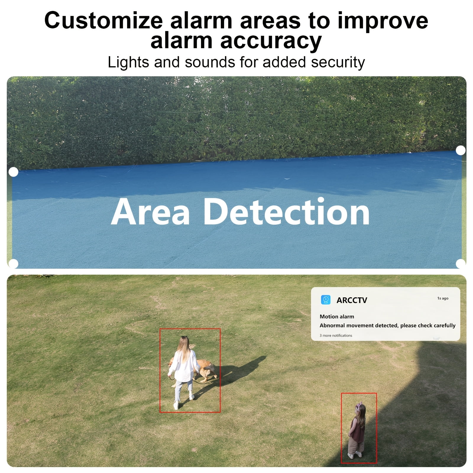 Wire-Free Outdoor Security Camera with Solar Panel, 2-Way Audio, PIR Human Detection, Color Night Vision, Siren, IP65 Weatherproof, SD/Cloud Storage