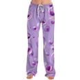 thumbnail image 4 of Valentine's Pajama Bottoms for Women Heart Print Soft Lounge Pants Drawstring Jogger Wide Leg Pajama Pants, 4 of 7