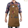 thumbnail image 3 of JASGOOD Work Aprons for Men Women with 9 Pockets Chef Apron Canvas Cross Back Aprons Heavy Duty Apron Black Tool Apron for Woodworkers Waterproof Apron, 3 of 9