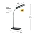 thumbnail image 5 of Globe Electric Black and Chrome Integrated LED Desk Lamp, 12792, 5 of 7