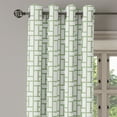 thumbnail image 2 of Ambesonne Green Grommet Curtain, Maze Shaped Squares Lines, 50" x 108", Pistachio Green White, 2 of 6