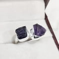 thumbnail image 4 of Natural Amethyst Ring, Raw Amethyst Adjustable Ring, Feb Birthstone, Double Stone, 925 Sterling Silver, Womens Ring, Christmas, Thanksgiving, Handmade, Statement Jewelry, Rough Gemstone Jewelry, 4 of 6