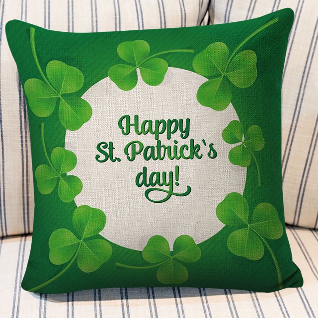 Jusqu'à 65 % de Rabais SMihono Coussin de Maison pour la Saint-Patrick Taie d'Oreiller Familiale Housse de Coussin