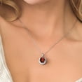 thumbnail image 4 of Gem Stone King 925 Sterling Silver Oval Red Garnet and White Moissanite Pendant Necklace for Women (3.97 Cttw, Gemstone Birthstone, with 18 inch Chain), 4 of 4