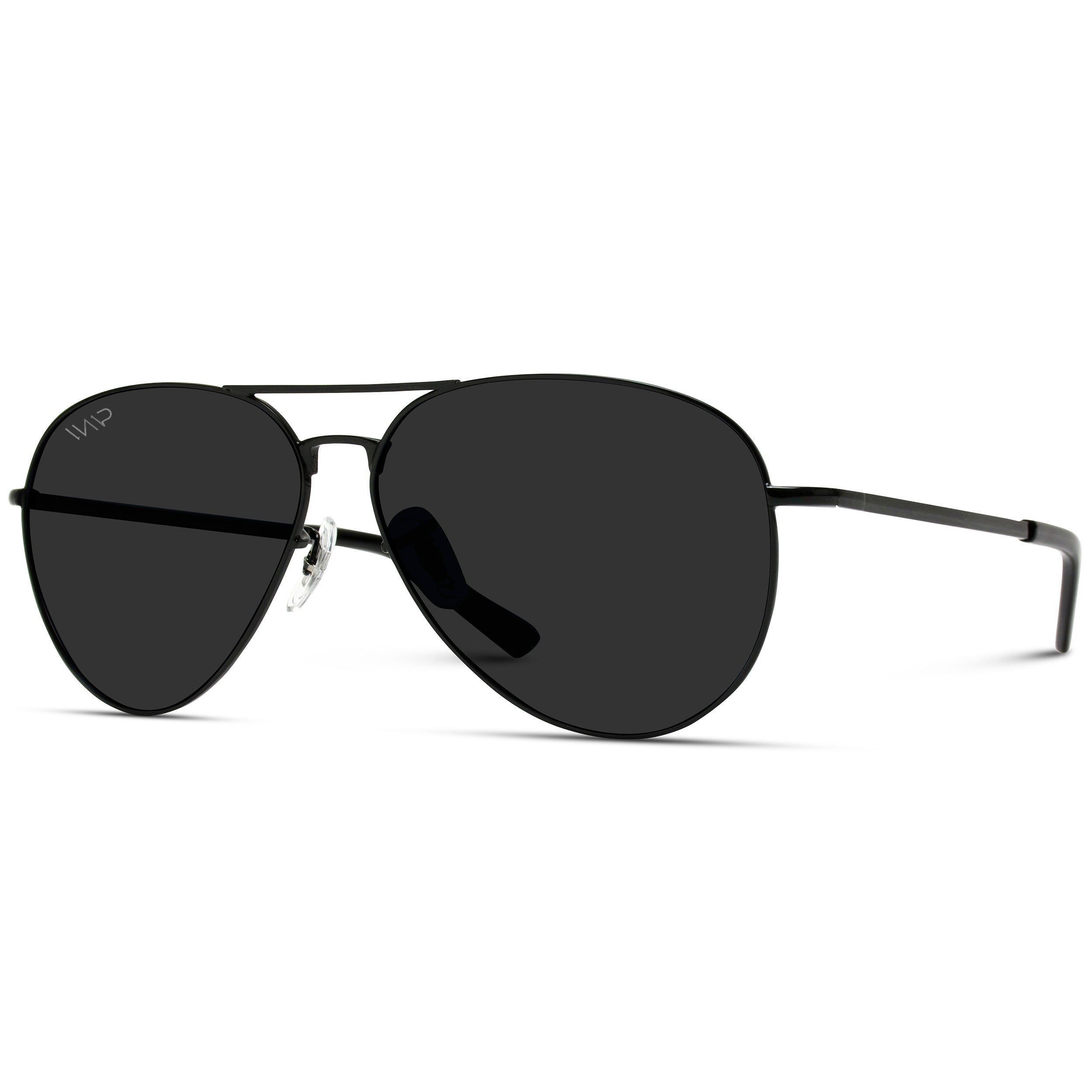 WearMe Pro - Classic Full Black Polarized Lens Metal Frame Men Aviator Style Sunglasses - image 2 of 6