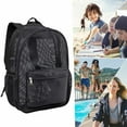 thumbnail image 2 of Reayehane Heavy Duty Mesh Backpack See Through College Backpack With Padded Shoulder Straps For Swimming Outdoor Sports (Black ), 2 of 5