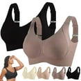 thumbnail image 1 of Sports Bras For Women Comfortable Ribbed Wireless Bralettes Adjustable Padded Everyday Bra 2PC, 1 of 7