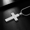 thumbnail image 4 of Jewmon Mens Cross Necklace Stainless Steel Blessing On Your Confirmation Necklace Anniversary Gifts for Boyfriend, 4 of 7