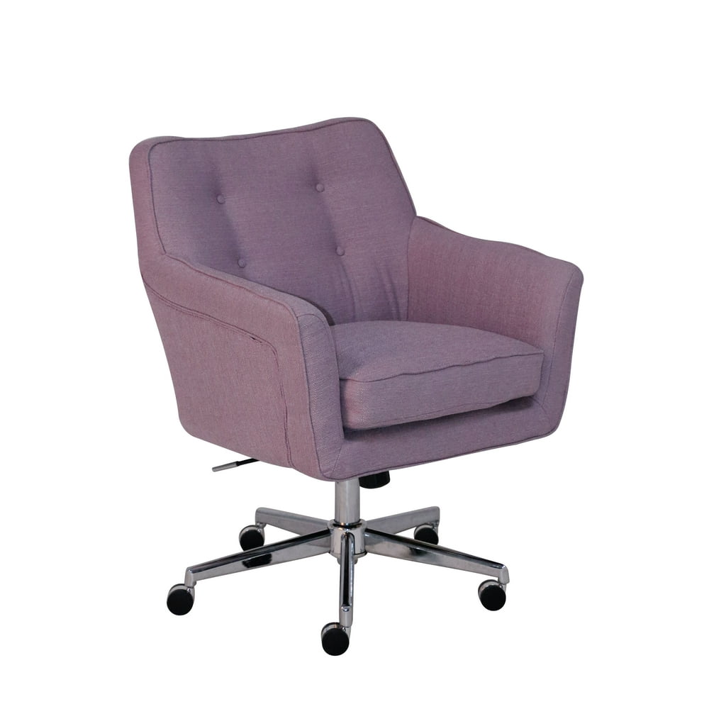 Serta Style Ashland Home Office Chair, Lilac Twill Fabric