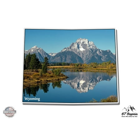 Wyoming Mount Moran Snake River - 3" Vinyl Sticker - For Car Laptop I-Pad Phone Helmet Hard Hat - Waterproof Decal