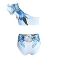 thumbnail image 3 of Swimsuit Women Sling Plus Size Sexy Print Two Piece Split Bikini Beachwear Set #15 Blue, 3 of 3