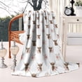 thumbnail image 2 of White Highland Cow Flower Pattern Blanket,Comfortable Soft Lamb Wool Throw Blanket,All Season,Warm Lightweight Blankets for Sofa Bed Couch Living Room Chair,50"x60", 2 of 4