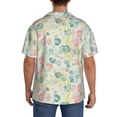 thumbnail image 7 of Balery Watercolor Wildflowers Men's Casual Button Down Shirt Short Sleeve Textured Summer Cuban Beach Shirts-X-Large, 7 of 7