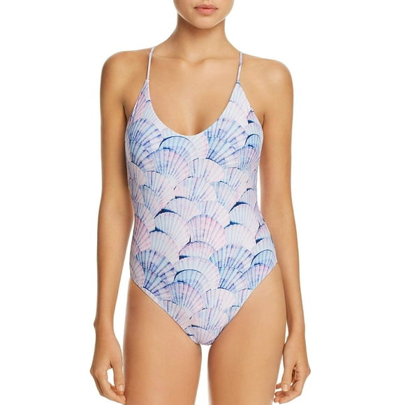 Dolce Vita Maillot de Bain une Pièce pour Femmes, Dos Annelé, Shell Chock Lavande, Moyen